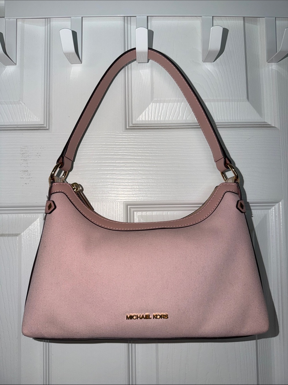 Michael Kors Blush Pink Shoulder Bag with Gold Hardware